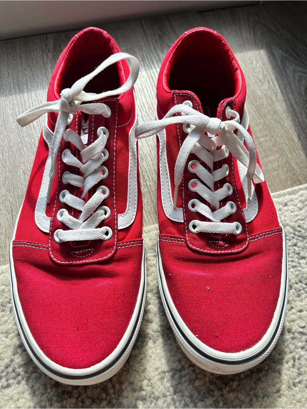 Vans Ward Red Canvas Low Top Sneakers Men’s 9.5/Women’s 11 Classic Skate Shoe